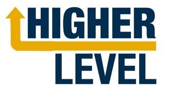 The word Higher above the word Level, with an arrow dividing the two words and then pointing upward.
